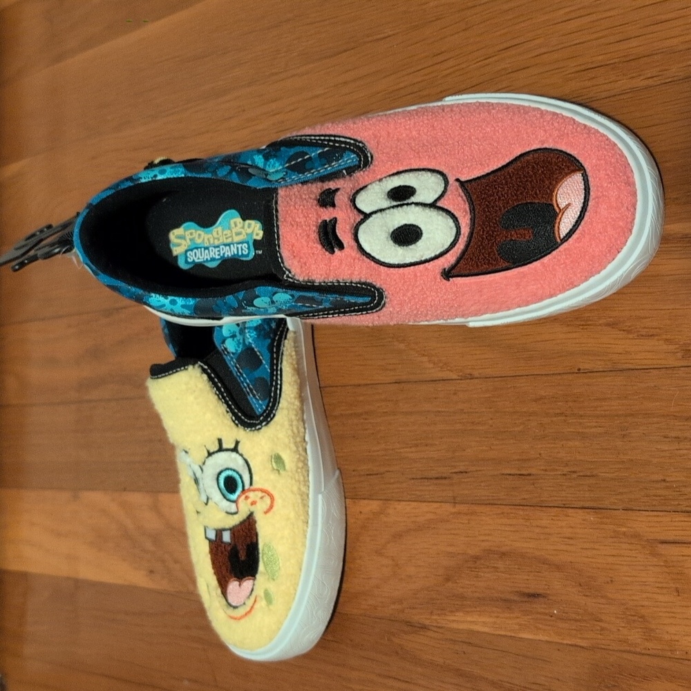 NWT Nickelodeon SpongeBob and Patrick Kids Slip-On Sneakers - Yellow and Pink - Picture 5 of 7